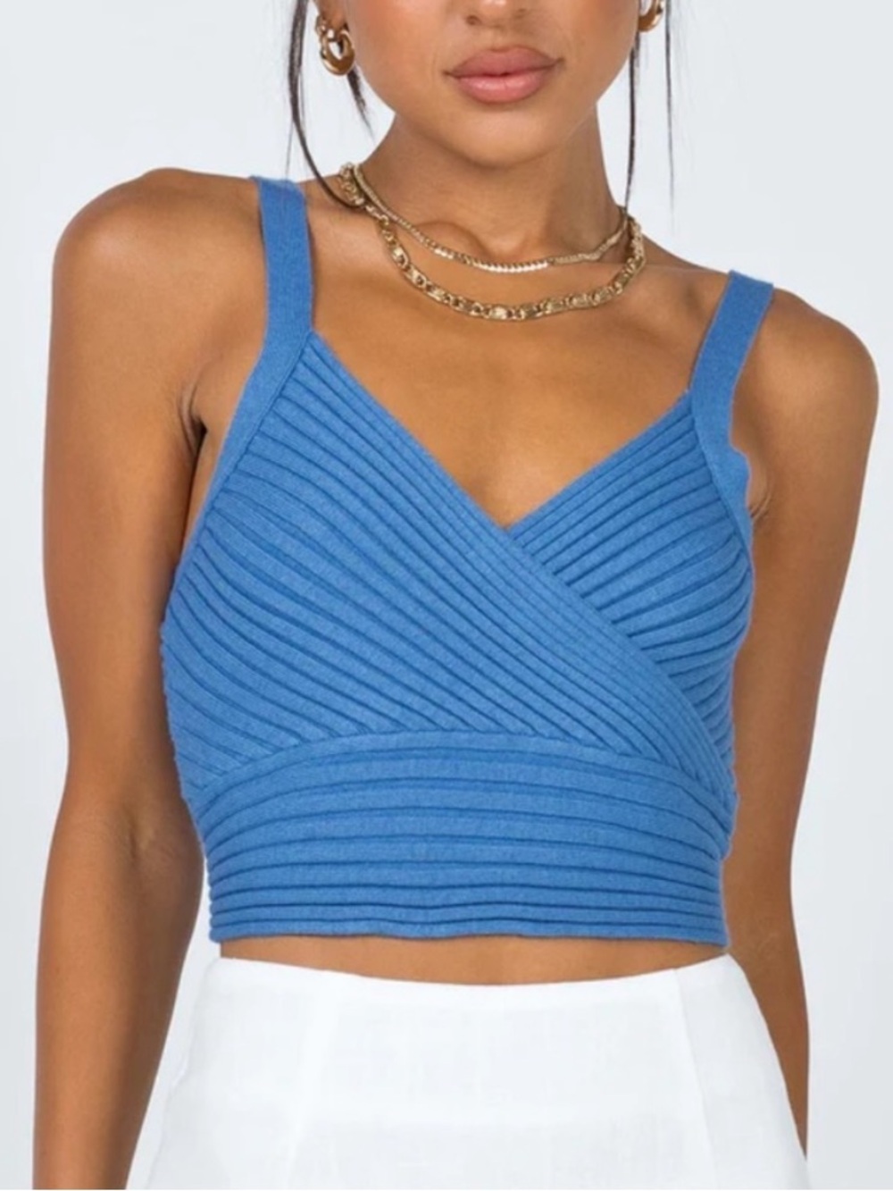 Princess Polly ‘Arlene” Ribbed Crisscross Crop Top